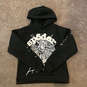 Spider Black Hoodie with Web Design